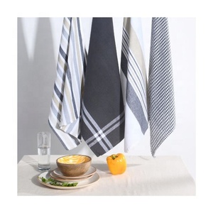 Dernier arrivage, couleur beige, serviette de cuisine ultra douce absorbante brodée en coton 45x65cm, grande assiette nettoyante pour les mains - Product Image 3