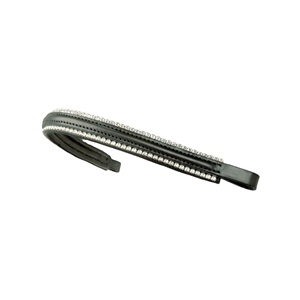 Latest Design Soft Padded Brow Band 3 Row <b>Crystal</b> Decorated Leather Equestrian <b>Top</b> Indian Horse Wholesale Manufacturer Supplier - Product Image 3