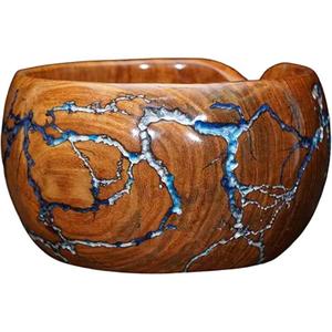 Handmade Large Yarn <b>Bowls</b> for Crocheting Round <b>Knitting</b> Wool Storage <b>Bowl</b> Holder Wooden Natural Craft from India - Product Image 5