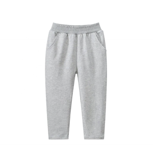 Cómodos pantalones de chándal de algodón francés para niños, estilo recto informal con logotipo bordado para deportes para niños - Product Image 1