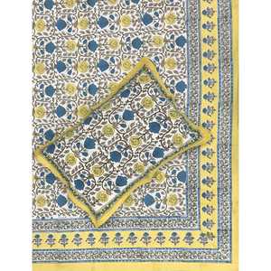 King Size 100% Cotton Hand Block Printed Double Bedsheet Pillow Covers Eco-Friendly Floral <b>Comforter</b> <b>Set</b> for Home 3pcs <b>Set</b> - Product Image 1