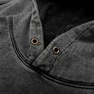 เสื้อฮู้ดล้างกรดแบบมีเชือกผูกสำหรับผู้ชายผู้ใหญ่เสื้อโอเวอร์ไซส์ระบายอากาศ - Product Image 5