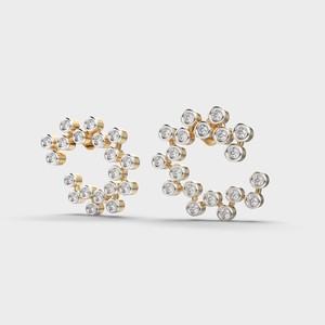 Pendientes de Diamantes Cultivados en Laboratorio con Certificación IGI, Diseño de Corazón, Oro Amarillo/Rosa/Blanco de 18K, Pendientes de Diamantes en Racimo con Forma de Corazón - Product Image 2
