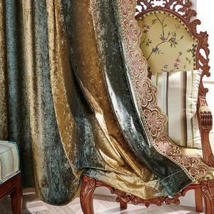 Oem logotipo personalizado diseño piso-techo ventana terciopelo bordado cortina <span class=keywords><strong>tela</strong></span> dormitorio sala de estar acabado cortina opaca - Product Image 6