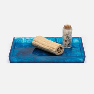 Plateau rectangulaire en résine blanche solide fait à la main plat sans danger pour les collations à salade de fruits et la décoration de table à manger - Product Image 2