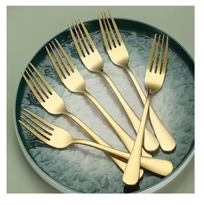 Tenedor de latón Postre Frutas Tenedor 6 piezas Juego de Cubiertos de aspecto nuevo para regalo Vendedor superior indio Juego de tenedor de boda de cocina - Product Image 1