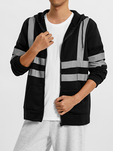 เสื้อครอปมีฮู้ดแขนยาวมีซิปสีขาวสำหรับผู้ชายเสื้อผ้าออกกำลังกายโลโก้ตามสั่ง - Product Image 2