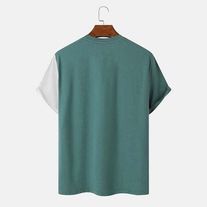 เสื้อยืดผ้าฝ้าย100% สำหรับผู้ชายเสื้อยืดผ้าถักสำหรับผู้ชายดีไซน์กราฟิกสีพื้นพิมพ์ลายโลโก้ตามสั่ง - Product Image 2