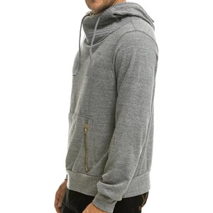 <b>Oversized</b> Men <b>Hoodie</b> with Bold Front Zip Patch pockets Drawstrings Deep Side Pockets Pre-Shrunk Cotton Fabric with <b>long</b> neck - Product Image 4
