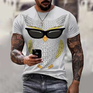 2025 3D imprimé hommes T-shirt Hip-hop Style T-shirt à manches courtes haut rue col rond été décontracté - Product Image 3