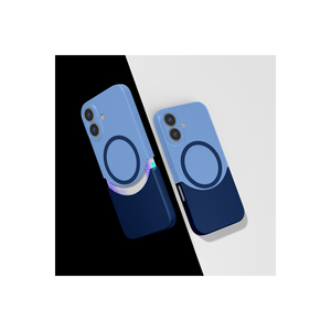 Étui magnétique de luxe bleu marine pour MagSafe pour iPhone 16 7 Plus 14 Plus - Coque en silicone antichoc double, design élégant 'ins' - Product Image 1