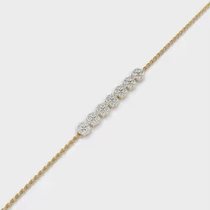 Pulsera de boda en oro amarillo de 18K con regalo de boda de diamante de corte redondo - Product Image 2