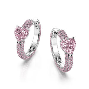 Pendientes de Aro de Plata de Ley con Corte Corazón y Circonita, Jeulia Enduring Radiance, para Fiesta - Product Image 3