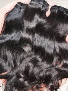 100% brut ondulé cuticule aligné en gros perruques naturel paquet cheveux vierge Machine Doble trame femmes indien Extensions de cheveux humains - Product Image 4