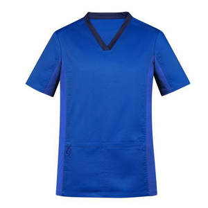 Robe chirurgicale à manches courtes gommage hommes col en v pharmacie costume dentiste hôpital médecin infirmière travail vêtements unisexe - Product Image 3