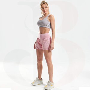 Pantalones cortos de entrenamiento para mujer 2 en 1 para gimnasio Atlético Pantalones cortos para correr con bolsillos para teléfono - Product Image 4