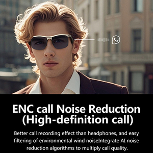 Kính thông minh BT phân cực, kính mắt AI dành cho doanh nhân, chống tia UV400, dịch thuật bằng giọng nói, dẫn truyền xương, khử tiếng ồn ENC, thời gian chờ 50 giờ, kính râm tích hợp camera - Product Image 3