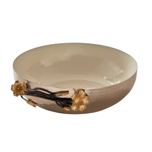 ชามเสิร์ฟผลไม้โลหะสีทองพร้อมดอกไม้ดีไซน์สวยงาม - Product Image 2