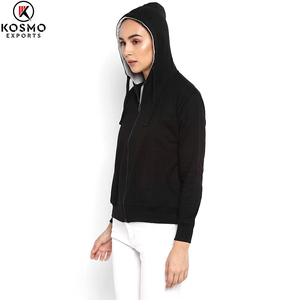 Sudadera con capucha de ajuste regular para mujer Nuevo diseño Chaqueta de invierno de algodón 100% con cremallera Sudaderas con capucha y sudaderas para mujer - Product Image 5