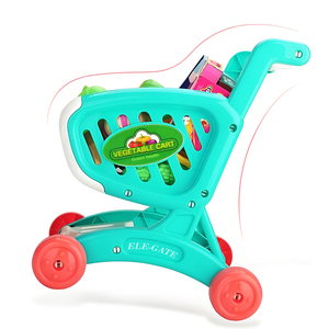 Carrello della spesa in plastica per bambini con frutta giocattolo e scatole - Product Image 2