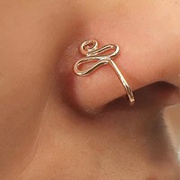 Manchette de Nez Originale sans Piercing, Anneau à Pince en Acier Chirurgical, Faux Piercing de Nez pour Femme, Bijou Corporel Tendance