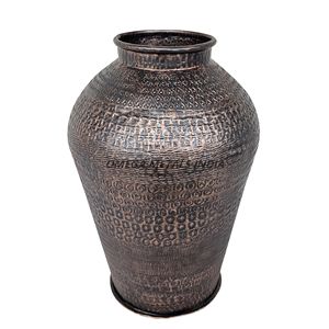 Jarrón decorativo de Metal martillado niquelado de moda, acento contemporáneo perfecto para su hogar de Indian Home Craft - Product Image 2