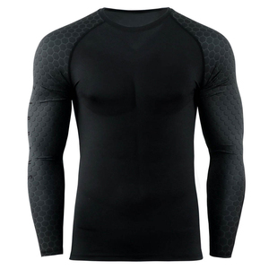 Alta calidad de los hombres de manga larga MMA Rash Guard transpirable de secado rápido sostenible Plain Rush Guard-Precio al por mayor Venta - Product Image 2
