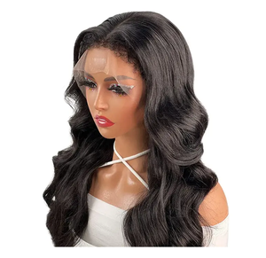 Luxe haute performance pleine pour dentelle frontale vierge perruque de cheveux humains en gros droite transparente dentelle profonde vague naturelle Styles - Product Image 1