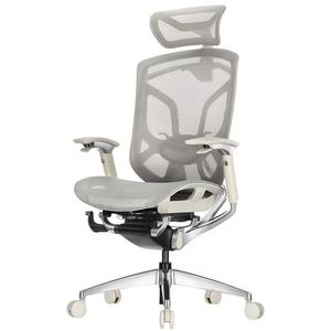 Contemporary Chrome Butterfly Gray Ergonomic Office Lift <b>Chair</b> with Adjustable Headrest Adjustable Armrest Tilting Li Material - Product Image 1