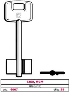 Chiave a Doppia Mappa Cs (g.Vas 5) Cisa, Mcm - Product Image 1