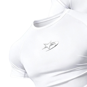 Camiseta de Compresión para Hombre, Manga Corta, Corte Regular, Lisa, para Deportes, Entrenamiento, Gimnasio, Ejercicio, Fitness, Running, Atletismo - Product Image 3