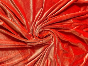 Venta al por mayor 116 '' / 294 cm de ancho tela de terciopelo naranja por yarda, tela de terciopelo para vestidos, ropa disfraces Scrunchies, lazos artesanales - Product Image 5