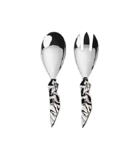 Ensemble de 2 couverts à salade en acier inoxydable Ensemble de couverts de fête d'affaires élégant en gros en acier inoxydable 304 Ensemble de couverts de cuisine - Product Image 1