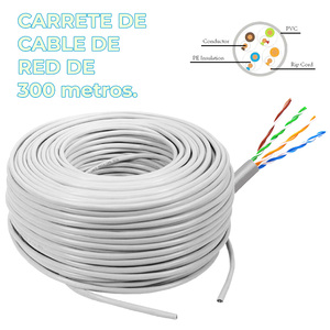 Câble Ethernet RJ45 Cat5e en cuivre pur, 305 mètres, rouge, avec gaine en PVC, pour utilisation informatique - Product Image 2