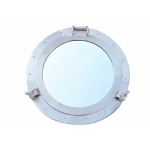 Espejo de ojo de buey de latón náutico antiguo, espejo de pared de latón de lujo, espejo de ojo de buey de latón puro, estilo moderno elegante de alta calidad - Product Image 4
