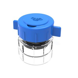 Hot Sale Custom Logo Promotion Round Blue Lid Pill Splitter Crusher Plastic Mini Crusher <b>Grinder</b> CE Certified OTICA Brand - Product Image 1