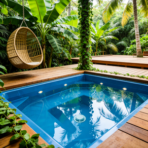 Piscine et SPA en fibre de verre directement de l'usine avec jets de massage intégrés, chauffage et jeux d'eau pour la relaxation - Product Image 4