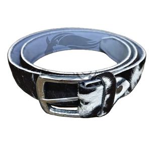 Premium Hair-On Cowhide <b>Leather</b> <b>Belt</b> with Alloy Buckle | Rustic Western Fashion <b>Belt</b> Animal Print Heavy Duty - Product Image 1