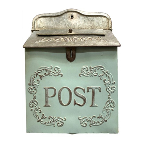 ตู้จดหมายติดผนังโลหะสีเทาสไตล์โบราณ ตกแต่งแบบวินเทจ ทำจากเหล็ก สำหรับตกแต่งบ้านและสวน - Product Image 4