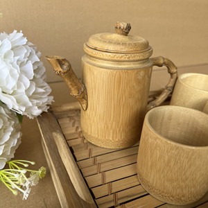 <b>Set</b> of Carved Bamboo <b>Teapots</b> Handmade European Style Wedding Decoration & Gift - Product Image 4
