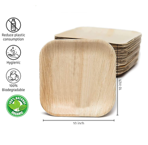 Assiettes jetables en feuilles de palmier Areca 100% compostables et biodégradables, écologiques, pour les fêtes - Product Image 3