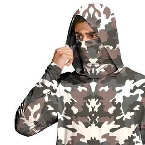 Haute qualité 100% Polyester UPF50 + crème solaire UV séchage rapide masque facial à manches longues Performance chemises de pêche à capuche vêtements de sport - Product Image 6