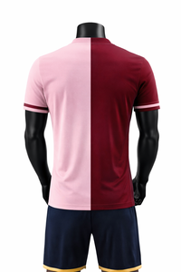 เสื้อฟุตบอลแบบซับลิเมชั่นสั่งทำพิเศษ สองสี แห้งเร็ว ระบายอากาศได้ดี เหมาะสำหรับฝึกซ้อมและแข่งขัน รับผลิตแบบ OEM ODM ขายส่ง - Product Image 2