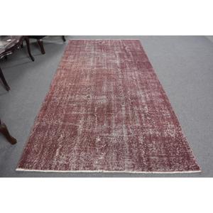 พรมวินเทจตุรกี ขนาด 4.8x9.3 ฟุต (145x284 ซม.) พรมขนสัตว์ลายดอกไม้สีแดง - Product Image 5