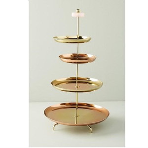 Venta al por mayor soporte de pastel de aluminio galvanizado de 2 niveles para bodas y eventos soportes de exhibición de pastel de taza para fiestas - Product Image 3