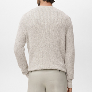 Suéteres de Hombre al por Mayor, Suéter de Punto de Lana, Cuello Redondo, Punto Trenzado, Uso Diario Informal, Detalle Texturizado, Suéter Cálido de Invierno para Hombre - Product Image 3