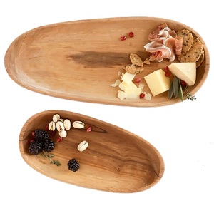Plateau en bois design attrayant fait à la main plateau de service en bois de mangue en forme de mangue pour café, thé, fruits ou dessert - Product Image 2