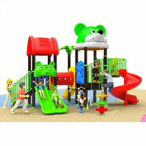 Parque de diversões ao ar livre para crianças, estrutura de corrediça de plástico durável de boa qualidade, parque de diversões