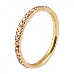 ชุดเพชรปูทรงกลมสีชมพูโรสโกลด์14KT หรูหราวงแหวนแต่งงานนิรันดร์แบบคลาสสิกของขวัญแต่งงานสุดหรูสำหรับผู้หญิง - Product Image 2