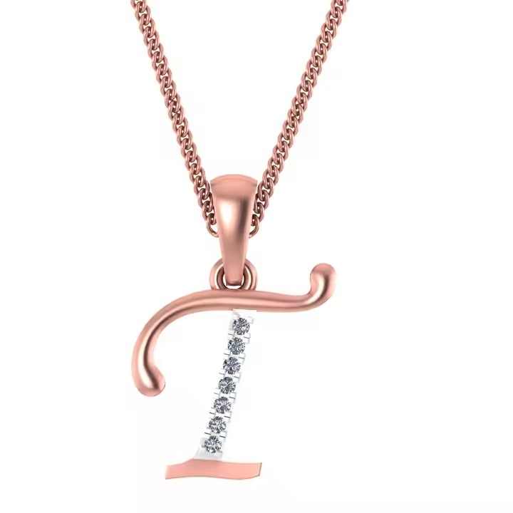 High Selling Stylish 18K Rose Gold T-Alphabet Pendant Necklace Unique Designer Fine Pendants Charms for Women Perfect Gift for